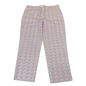 Talbots Factory 30x24 Multicolor Pink Blue Shell Print Cropped Pants - Women’s 4